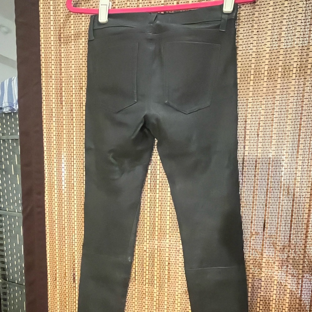 Never work very dark green skinny fit lambskin pants size 26. Perfect condition